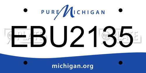 EBU2135 Michigan License Plate
