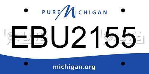EBU2155 Michigan License Plate