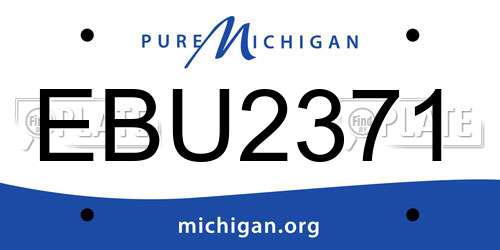 EBU2371 Michigan License Plate