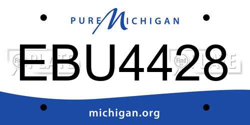 EBU4428 Michigan License Plate