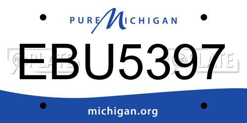 EBU5397 Michigan License Plate