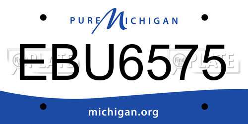 EBU6575 Michigan License Plate