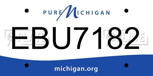 EBU7182 Michigan License Plate