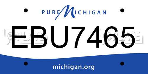 EBU7465 Michigan License Plate