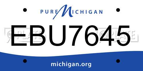 EBU7645 Michigan License Plate