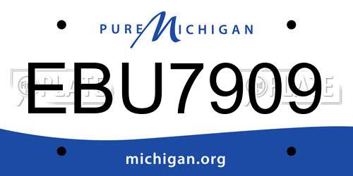 EBU7909 Michigan License Plate