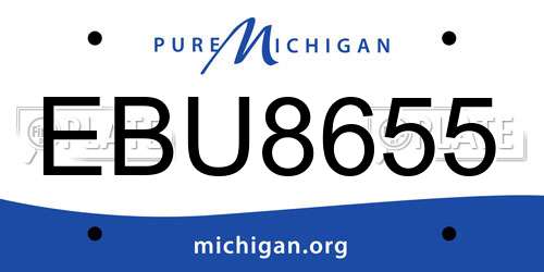 EBU8655 Michigan License Plate