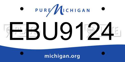 EBU9124 Michigan License Plate