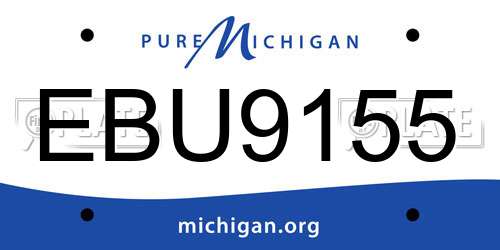 EBU9155 Michigan License Plate