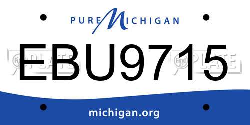EBU9715 Michigan License Plate