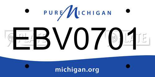 EBV0701 Michigan License Plate