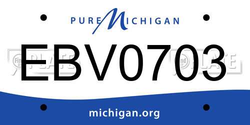 EBV0703 Michigan License Plate
