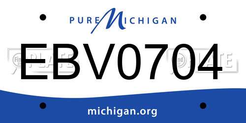 EBV0704 Michigan License Plate