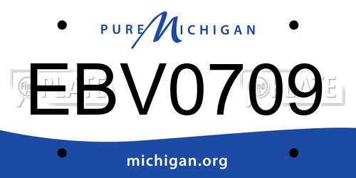 EBV0709 Michigan License Plate