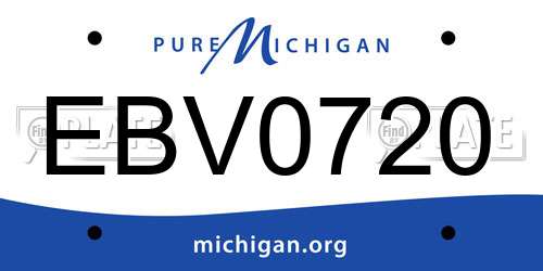 EBV0720 Michigan License Plate