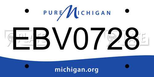 EBV0728 Michigan License Plate