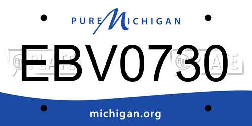EBV0730 Michigan License Plate