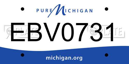 EBV0731 Michigan License Plate