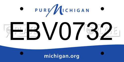 EBV0732 Michigan License Plate