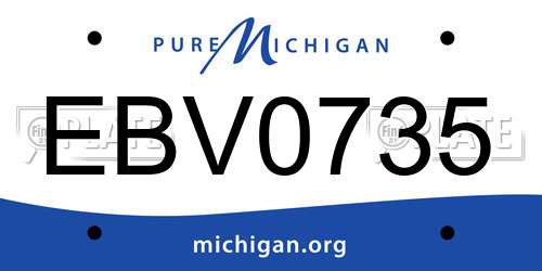 EBV0735 Michigan License Plate