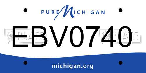 EBV0740 Michigan License Plate