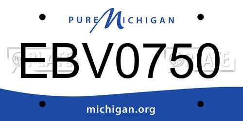EBV0750 Michigan License Plate