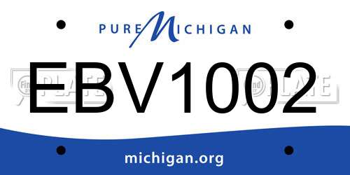 EBV1002 Michigan License Plate