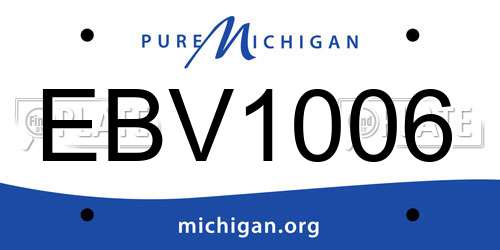 EBV1006 Michigan License Plate