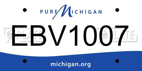 EBV1007 Michigan License Plate