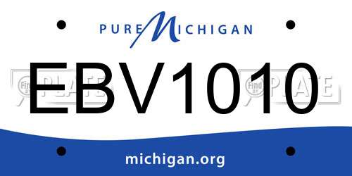 EBV1010 Michigan License Plate