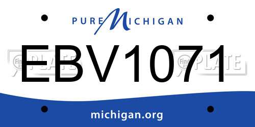 EBV1071 Michigan License Plate