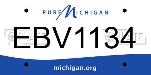 EBV1134 Michigan License Plate