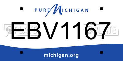 EBV1167 Michigan License Plate