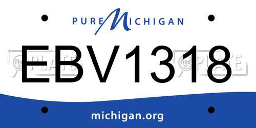 EBV1318 Michigan License Plate