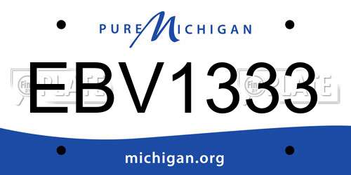 EBV1333 Michigan License Plate