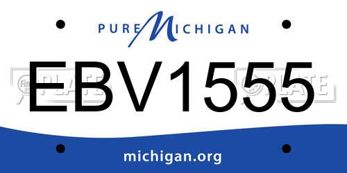 EBV1555 Michigan License Plate