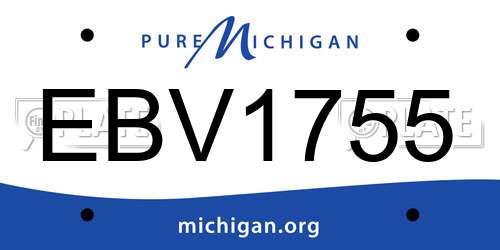 EBV1755 Michigan License Plate