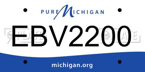 EBV2200 Michigan License Plate