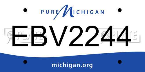 EBV2244 Michigan License Plate
