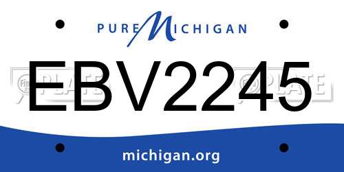 EBV2245 Michigan License Plate