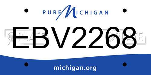 EBV2268 Michigan License Plate