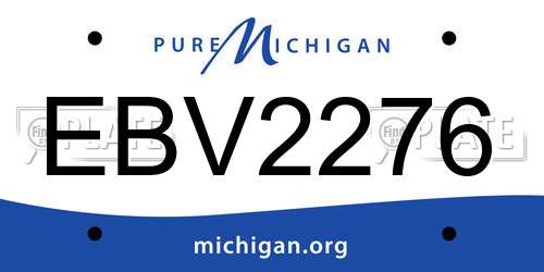 EBV2276 Michigan License Plate