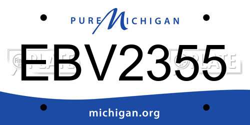 EBV2355 Michigan License Plate