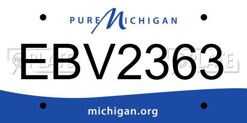 EBV2363 Michigan License Plate