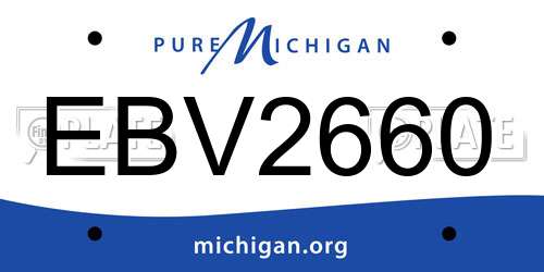 EBV2660 Michigan License Plate