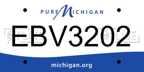 EBV3202 Michigan License Plate