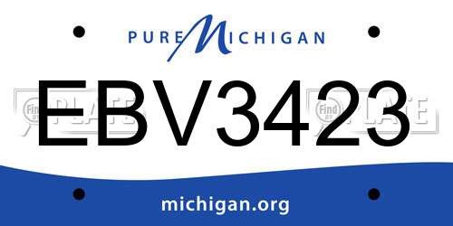 EBV3423 Michigan License Plate