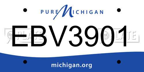 EBV3901 Michigan License Plate