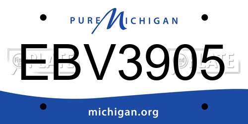 EBV3905 Michigan License Plate
