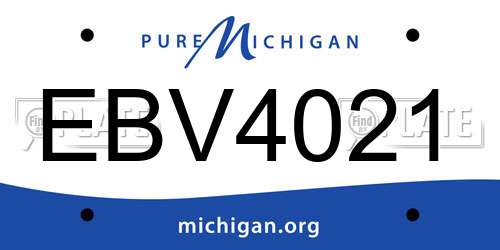 EBV4021 Michigan License Plate